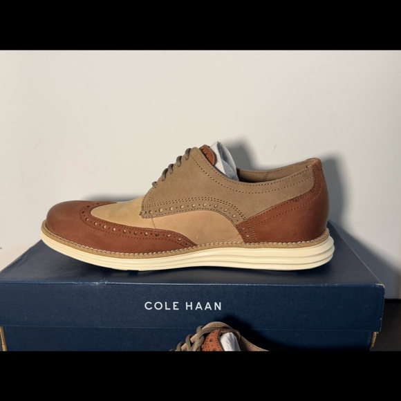 Cole Haan Original Grand Shortwing Oxford Shoes Dark Cuoio/Ivory Mens 7M main image 7